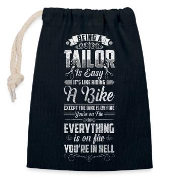 Schneider Hobby Bespoke Tailor Sewing Machine - Closable cotton gift bag (14x20cm) - navy - Front