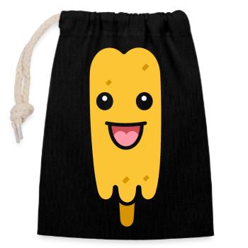 Corn dog food - Closable cotton gift bag (14x20cm) - black - Front