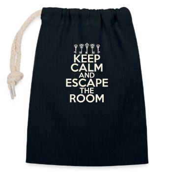 Salle d’évasion - Sac cadeau en coton avec cordon (14 x 20 cm) - bleu marine - Devant