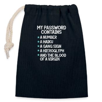 Piratage informatique en cybersécurité - Sac cadeau en coton avec cordon (14 x 20 cm) - bleu marine - Devant