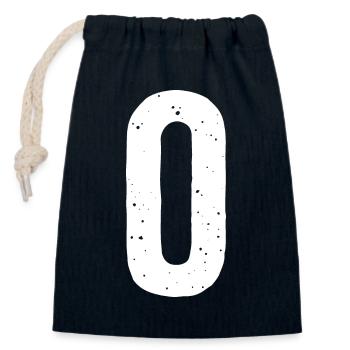 O Letter - Closable cotton gift bag (14x20cm) - navy - Front