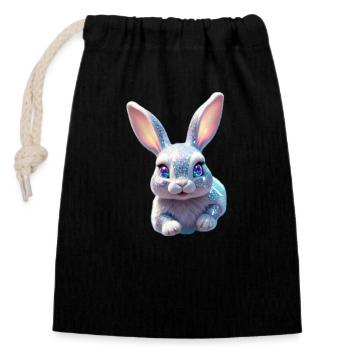 Funny Bunny - Verschließbarer Geschenkbeutel aus Baumwolle (14x20cm) - Schwarz - Vorne
