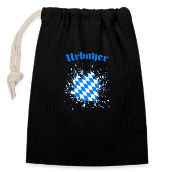 Urbayer, Oberbayern, MInga, Bayer - Verschließbarer Geschenkbeutel aus Baumwolle (14x20cm) - Schwarz - Vorne