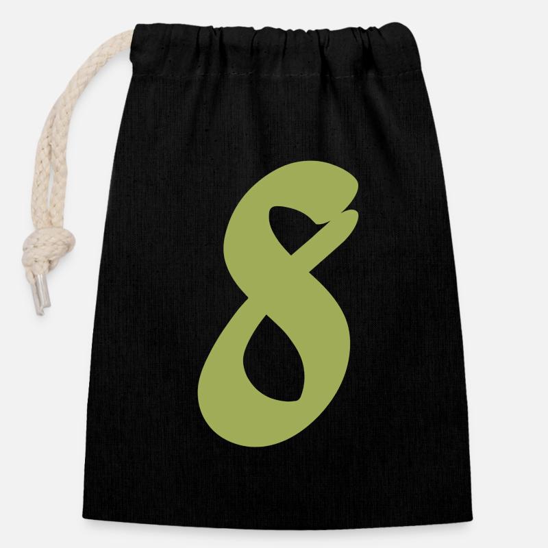 8 - Closable cotton gift bag (14x20cm) - black
