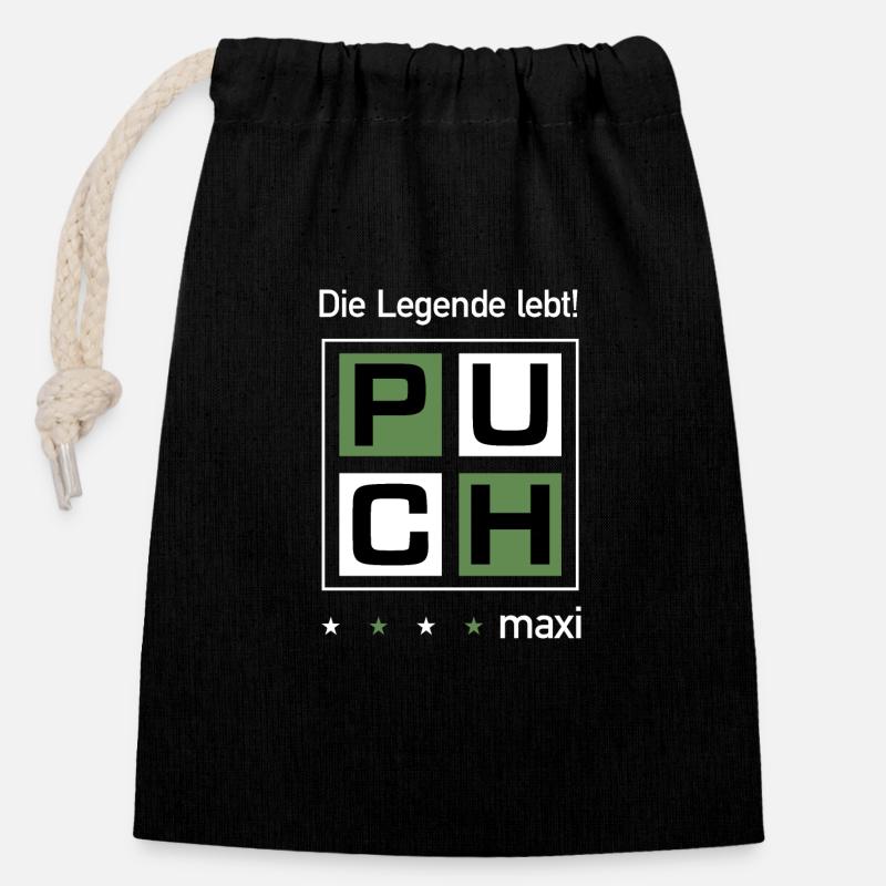 Puch Maxi - Verschließbarer Geschenkbeutel aus Baumwolle (14x20cm) - Schwarz