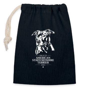 American Staffordshire Terrier Dad Hunde Wilsigns - Verschließbarer Geschenkbeutel aus Baumwolle (14x20cm) - Navy - Vorne