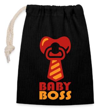 baby boss- Baby Boss Kostüm- Motto Party Baby - Verschließbarer Geschenkbeutel aus Baumwolle (14x20cm) - Schwarz - Vorne