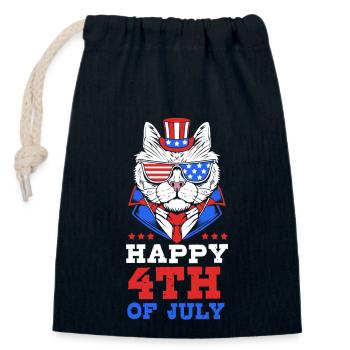 Vierter Juli Nationalfarben Nationalfeiertag USA - Verschließbarer Geschenkbeutel aus Baumwolle (14x20cm) - Navy - Vorne