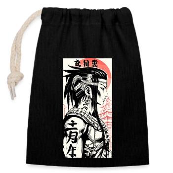 Manga Poster japon man kanji - Sac cadeau en coton avec cordon (14 x 20 cm) - noir - Devant