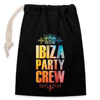 Ibiza Party Crew Vacances colorées - Sac cadeau en coton avec cordon (14 x 20 cm) - noir - Devant