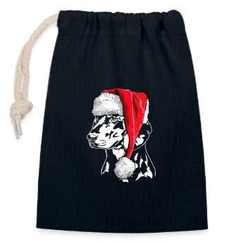 Santa Slovensky Kopov Weihnachten Hunde Wilsigns - Verschließbarer Geschenkbeutel aus Baumwolle (14x20cm) - Navy - Vorne