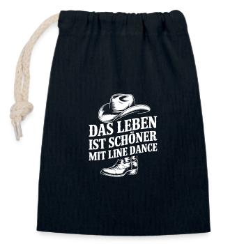 Das Leben ist schöner mit Line Dance - Verschließbarer Geschenkbeutel aus Baumwolle (14x20cm) - Navy - Vorne