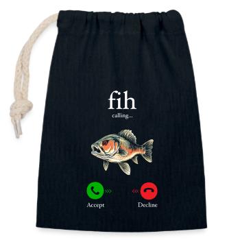 Fih Anruf Erinnern Nachricht Ablehnen Telefon akzeptieren - Verschließbarer Geschenkbeutel aus Baumwolle (14x20cm) - Navy - Vorne