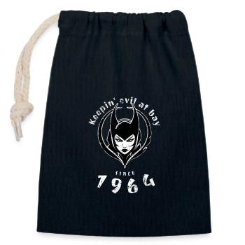 60e anniversaire Tenir le mal à distance depuis 1964 - Sac cadeau en coton avec cordon (14 x 20 cm) - bleu marine - Devant
