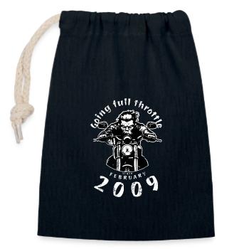 16. Geburtstag : à fond depuis 02/2009 - Sac cadeau en coton avec cordon (14 x 20 cm) - bleu marine - Devant