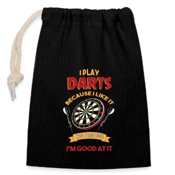 Dart Dartboard Dartpfeil - Verschließbarer Geschenkbeutel aus Baumwolle (14x20cm) - Schwarz - Vorne