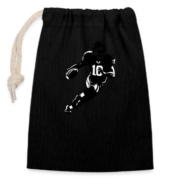 American Football - Sports Sticker - Closable cotton gift bag (14x20cm) - black - Front