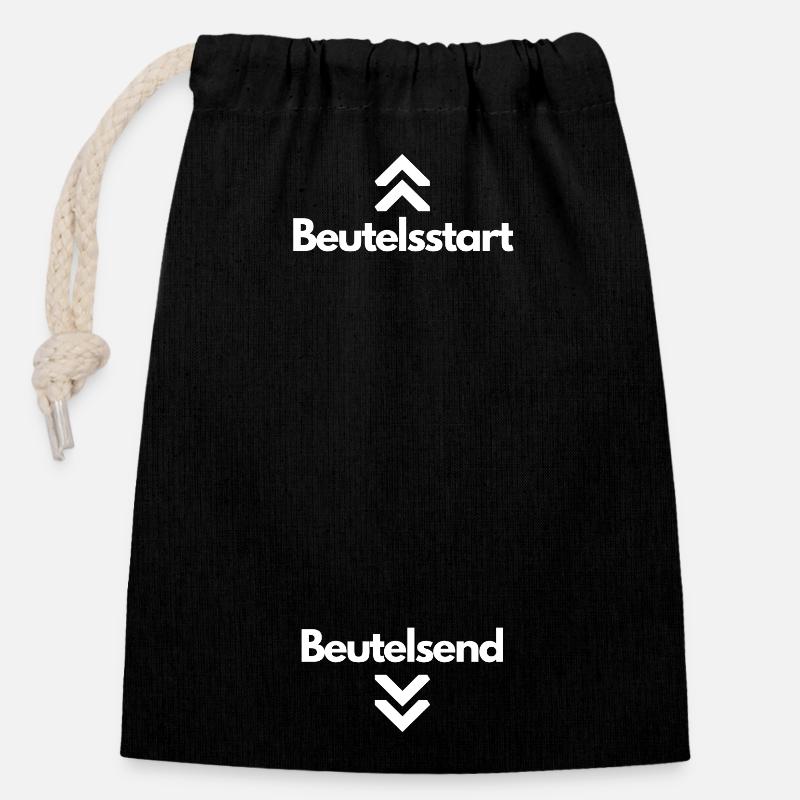 Beutelsstart / Beutelsend - HdR Geschenk - Verschließbarer Geschenkbeutel aus Baumwolle (14x20cm) - Schwarz