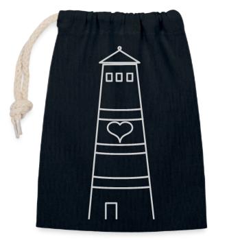 Lighthouse - Closable cotton gift bag (14x20cm) - navy - Front