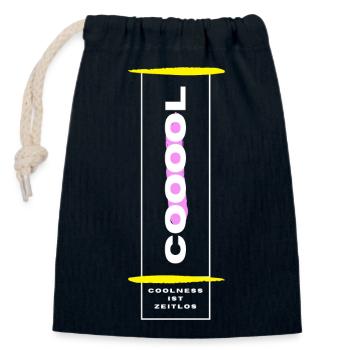 Cool is Timeless - Closable cotton gift bag (14x20cm) - navy - Front
