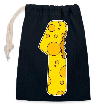 Zahl 1 - Eins - Gewinner - Erster -Sieger - Verschließbarer Geschenkbeutel aus Baumwolle (14x20cm) - Navy - Vorne