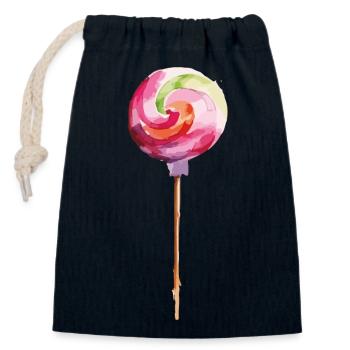 lolli - Verschließbarer Geschenkbeutel aus Baumwolle (14x20cm) - Navy - Vorne