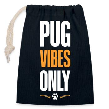 Pug Vibes Only - Verschließbarer Geschenkbeutel aus Baumwolle (14x20cm) - Navy - Vorne