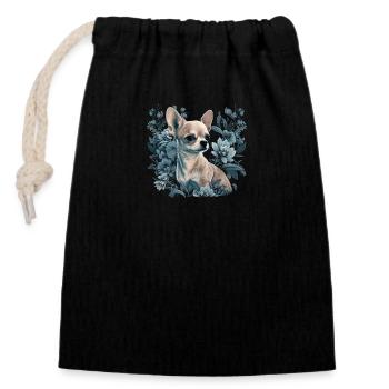 Chihuahua | Puppy Mom Funny Dog Cute Beautiful - Closable cotton gift bag (14x20cm) - black - Front