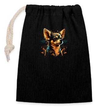 Chihuahua - Electronic Music Techno Festival - Closable cotton gift bag (14x20cm) - black - Front