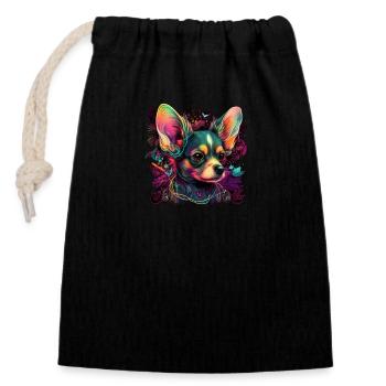 Chihuahua - Electronic Music Techno Festival - Closable cotton gift bag (14x20cm) - black - Front