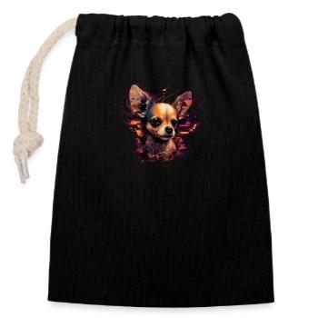 Chihuahua - Electronic Music Techno Festival - Closable cotton gift bag (14x20cm) - black - Front