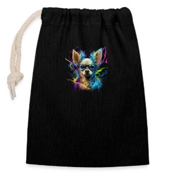 Chihuahua - Electronic Music Techno Festival - Closable cotton gift bag (14x20cm) - black - Front