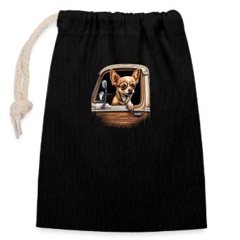 Chihuahua | Trucker Truck Driver Dad Men Car Funny - Closable cotton gift bag (14x20cm) - black - Front