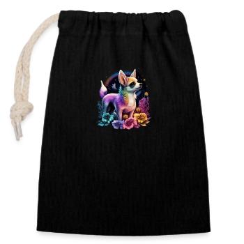 Chihuahua | Colourful Rainbow LGBTQ Unicorn - Closable cotton gift bag (14x20cm) - black - Front
