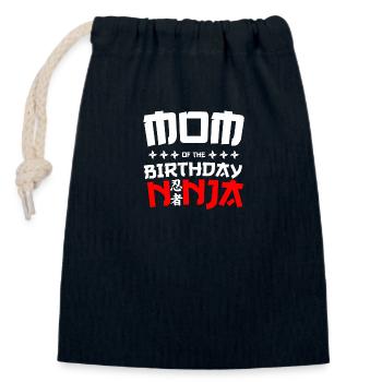 Mom of the Birthday Ninja Party Theme - Closable cotton gift bag (14x20cm) - navy - Front