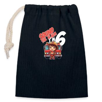 Kids Firefighter 5 Year Old Birthday Boy Theme - Verschließbarer Geschenkbeutel aus Baumwolle (14x20cm) - Navy - Vorne