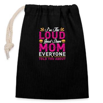 Tenor Percussion Drum | Music band drummer - Closable cotton gift bag (14x20cm) - black - Front