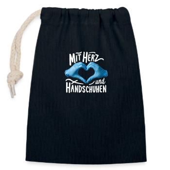 Lustige Sprüche Krankenpflege Pflegerin - Verschließbarer Geschenkbeutel aus Baumwolle (14x20cm) - Navy - Vorne
