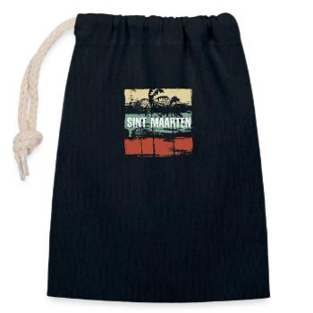 Sint Maarten Artistic Vacation Souvenir Abstract - Closable cotton gift bag (14x20cm) - navy - Front