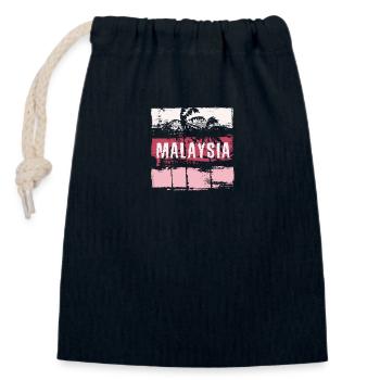 Malaysia Vacation Souvenir Abstract Artistic - Closable cotton gift bag (14x20cm) - navy - Front