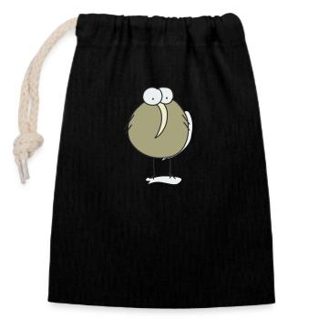sprichwörtlich Kiwi - Verschließbarer Geschenkbeutel aus Baumwolle (14x20cm) - Schwarz - Vorne