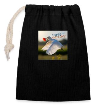 A symbol of peace and love - Closable cotton gift bag (14x20cm) - black - Front