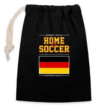 Le berceau du football - Sac cadeau en coton avec cordon (14 x 20 cm) - noir - Devant