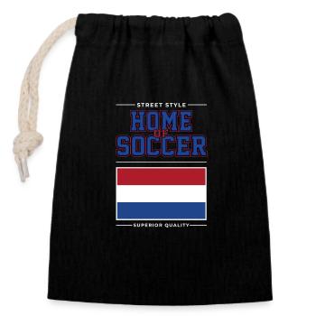 Le berceau du football - Sac cadeau en coton avec cordon (14 x 20 cm) - noir - Devant