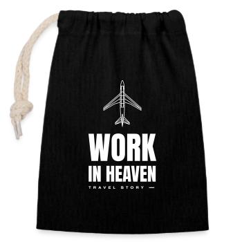 I'm working in heaven - Closable cotton gift bag (14x20cm) - black - Front