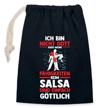 Salsa Dance Dancer - Closable cotton gift bag (14x20cm) - navy - Front