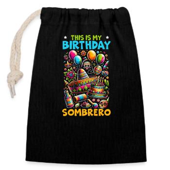 Funny Cinco De Mayo Mexico - Closable cotton gift bag (14x20cm) - black - Front