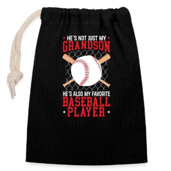 Baseball-opa Sport Baseball-liebhaber-großvater - Verschließbarer Geschenkbeutel aus Baumwolle (14x20cm) - Schwarz - Vorne