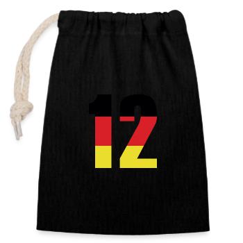 12 Number Germany Jersey - Closable cotton gift bag (14x20cm) - black - Front