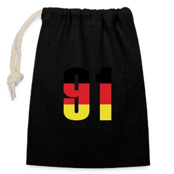 91 Number Germany Jersey - Closable cotton gift bag (14x20cm) - black - Front